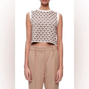 Maje Monoly Geometric Motif Straight-Cut
Jumper Shirt